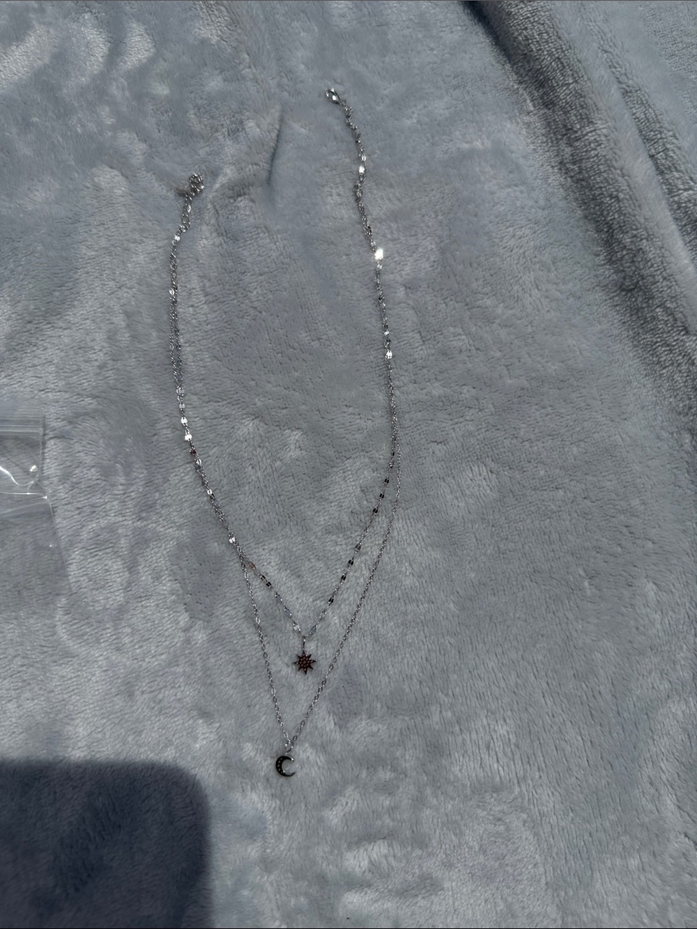 Delicate Silver Layered Star & Crescent Necklace - Women Jewelry - Picture 4 of 4